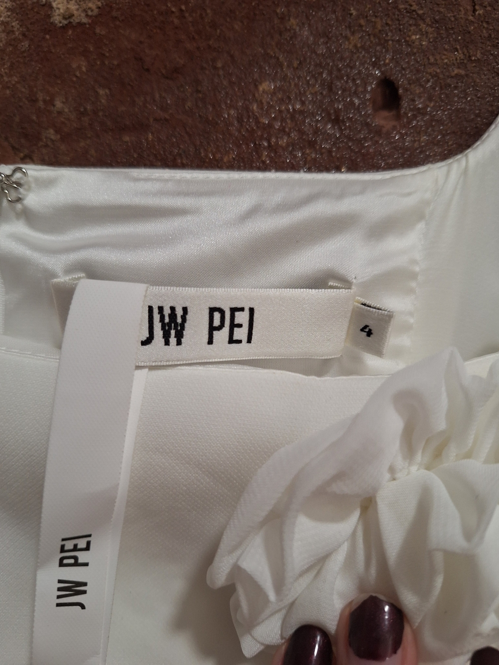 NWT JW PEI White Floral Appliqué Mini Dress - Picture 4 of 4
